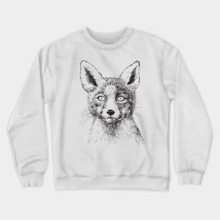 Fox portrait, ink drawing Crewneck Sweatshirt